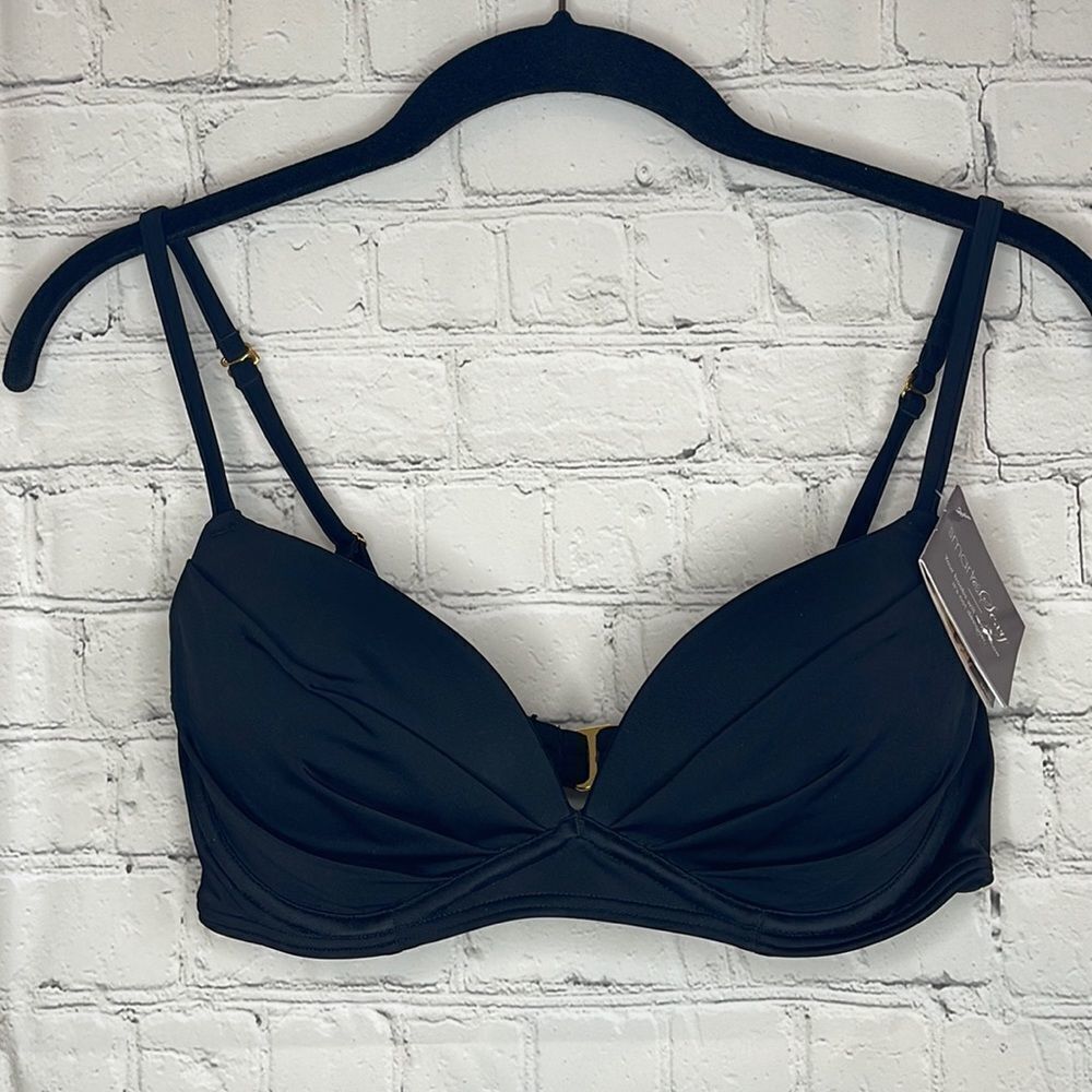 Smart & Sexy Black Bikini Top Size 36C Adjustable Straps Underwire‎